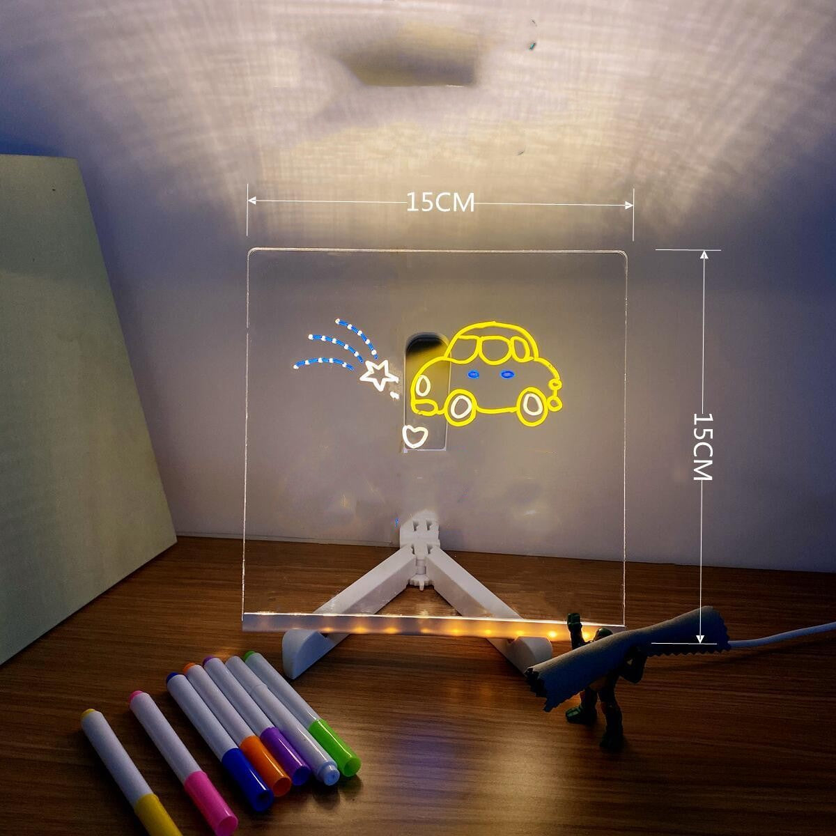 Acrylic DIY Note Board LED Night Light with Pen