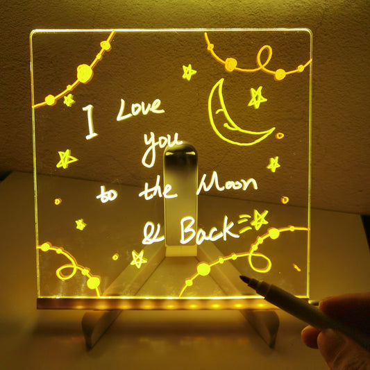 Acrylic DIY Note Board LED Night Light with Pen