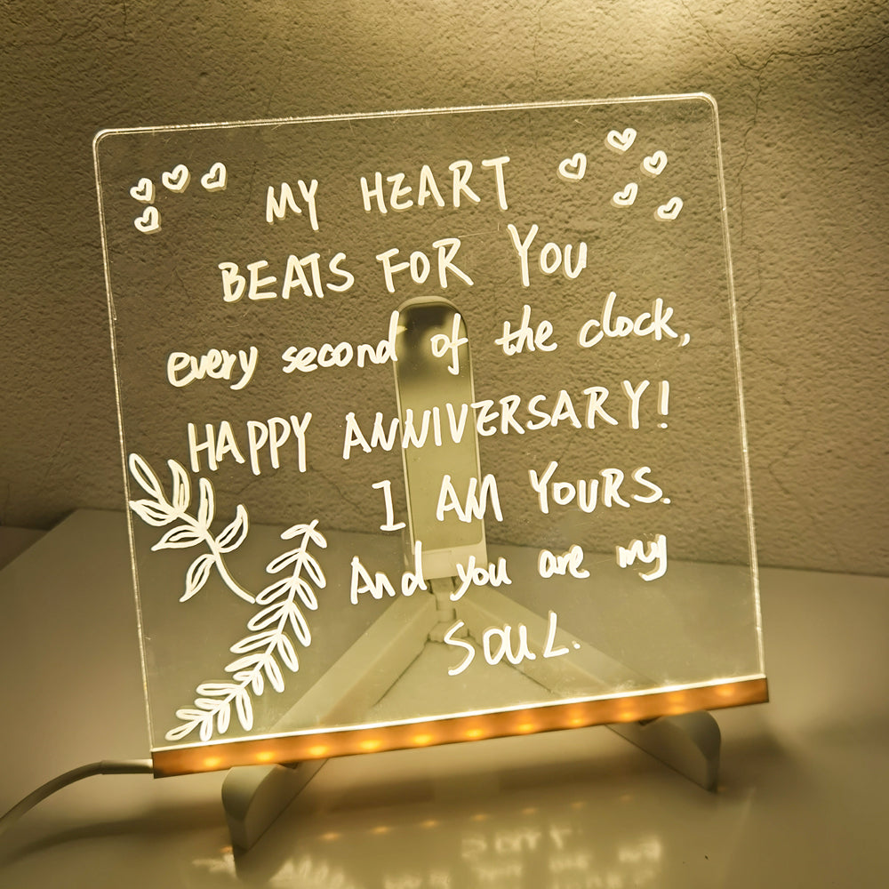 Acrylic DIY Note Board LED Night Light with Pen