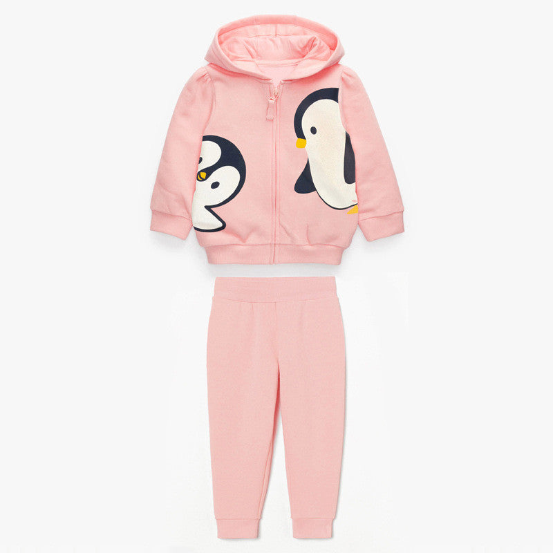 Girls Hooded Penguin TrackSuit