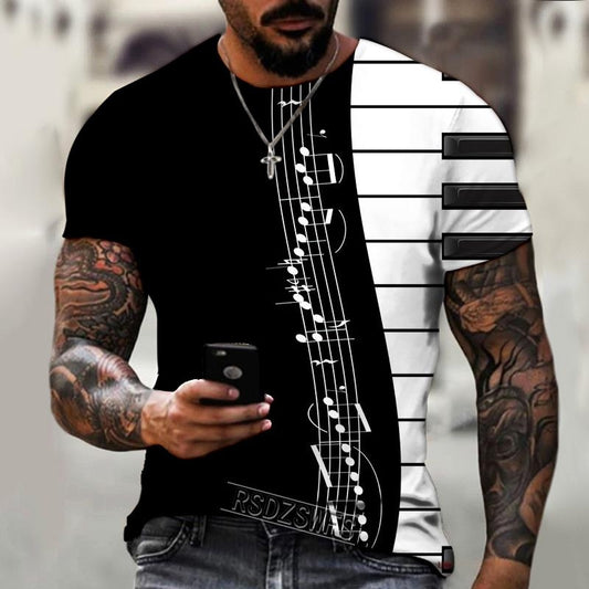 Mens Fashion Collarless Short Sleeve T-shirt