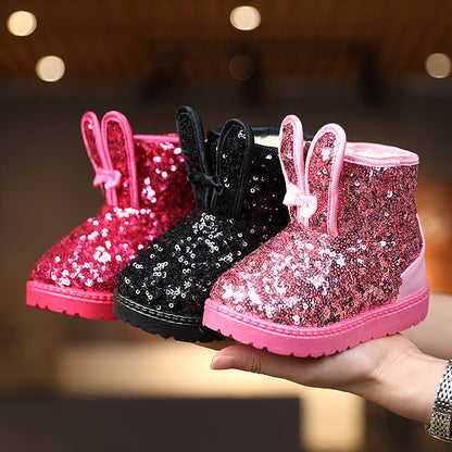 Winter Warm Girls Sequin Boots