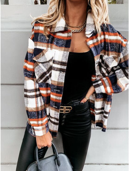 Autumn Winter Long Sleeve Plaid Top