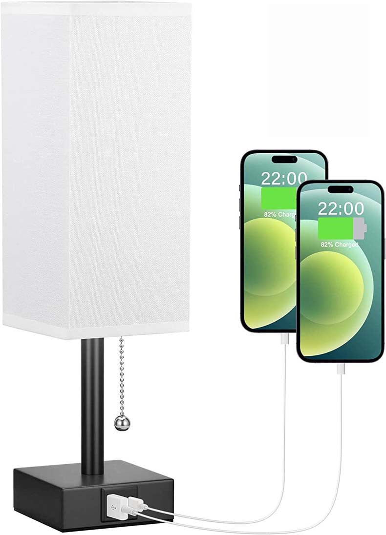 Bedside Table Lamp With 3 Levels Brightness With USB Charging