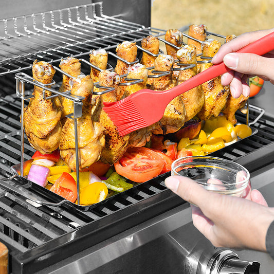 Stainless Steel Folding Portable Chicken Leg Rack Barbecue Tool Set BBQ Barbecue Barbecue Rack