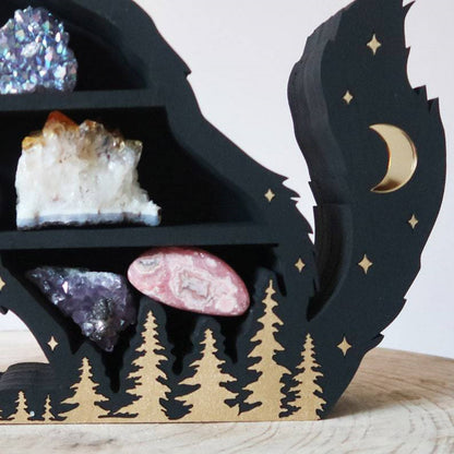 Wolf-shaped Moon Crystal Shelf