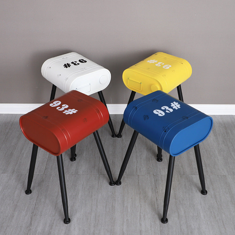 Iron Retro Gasoline Barrel Industrial Bar Stool