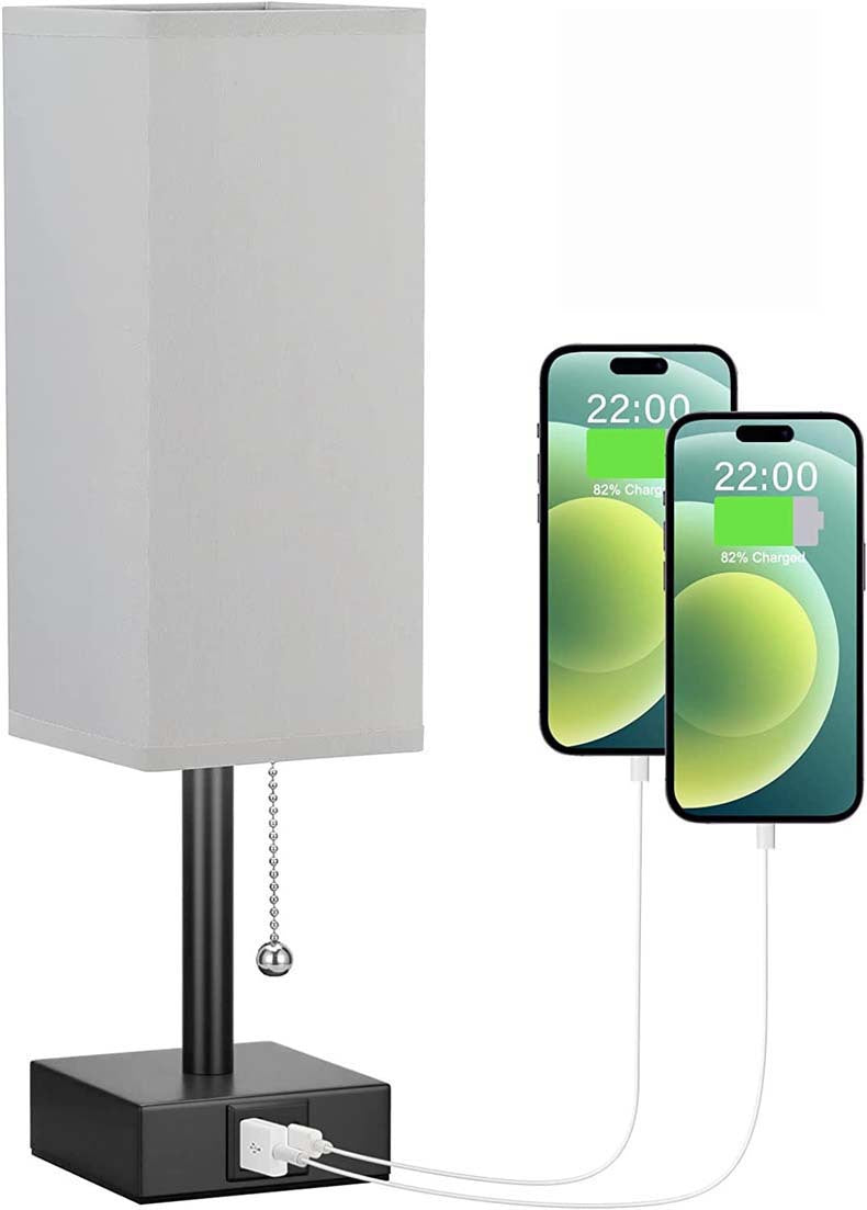 Bedside Table Lamp With 3 Levels Brightness With USB Charging